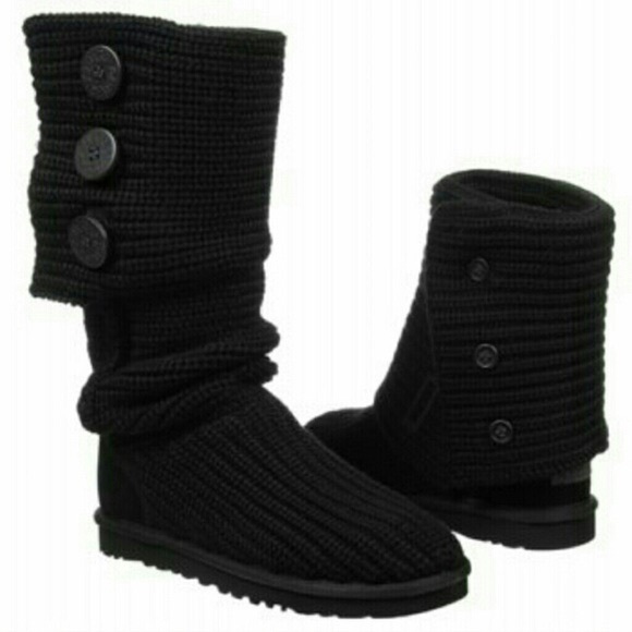 UGG | Shoes | Black Knit High Ugg Boots 